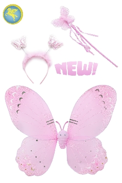 SET FARFALLA ROSA 3 ELEMENTI